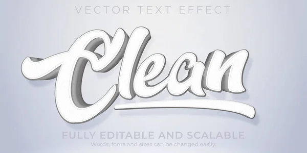 Чистый Белый Эффект Текста Редактируемый Простой Элегантный Стиль Текста — стоковый вектор