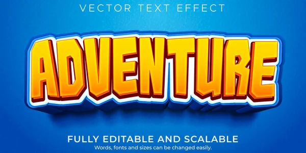 Adventure Editable Text Effect Kids Cartoon Text Style — Stock Vector