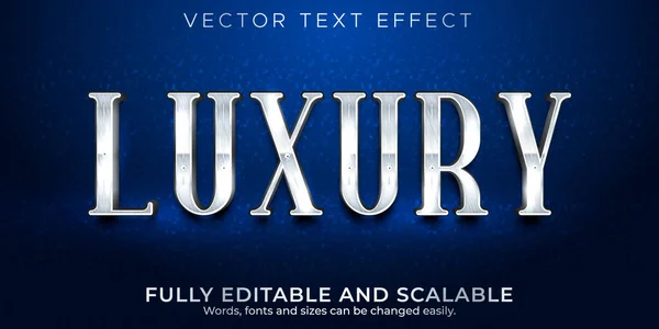 Efecto Texto Editable Estilo Texto Plata Lujo — Archivo Imágenes Vectoriales