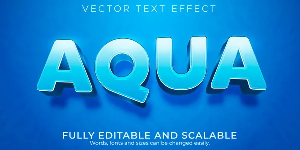 Editierbarer Texteffekt Aqua Wasser Textstil — Stockvektor