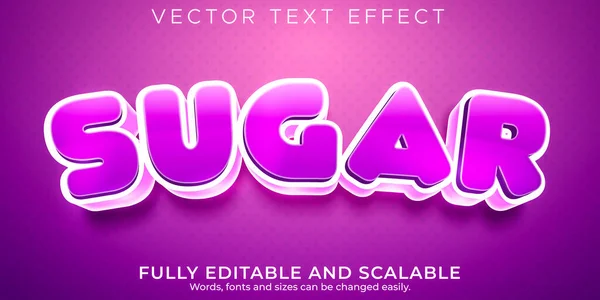 Efect Text Editabil Zahăr Dulciuri Stil Text — Vector de stoc