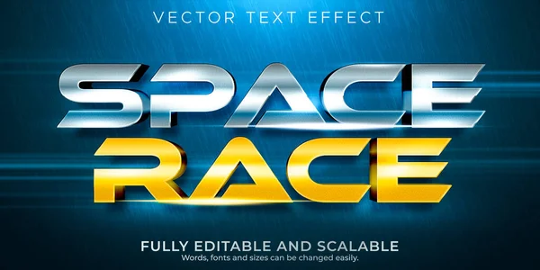 Editable Text Effect Space Race Text Style — Stock Vector