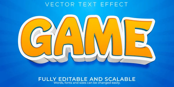 Editable Text Effect Game Cartoon Text Style — Stock Vector