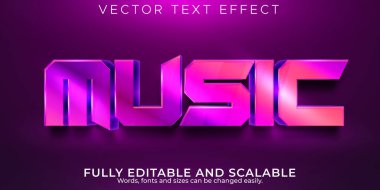 Müzik düzenlenebilir metin efekti, parlak ve zarif metin