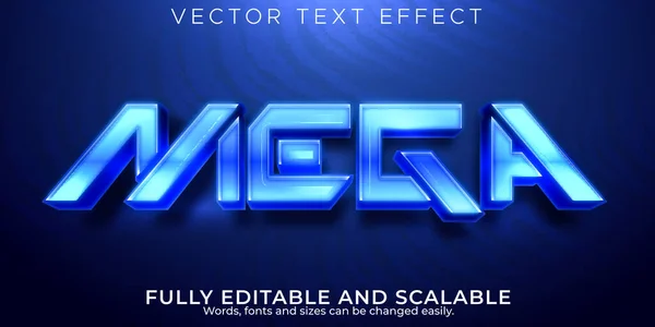 Mega Futuristic Editable Text Effect Space Blue Text Style — Vetor de Stock