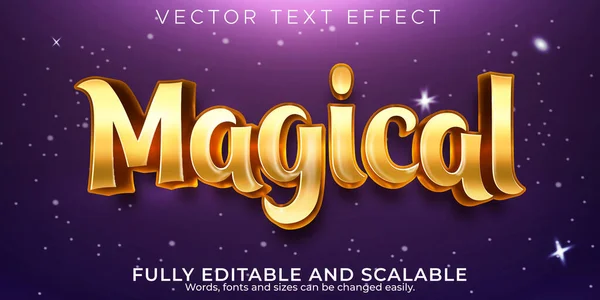 Magical Golden Text Effect Editable Fairy Tale Text Style — Vetor de Stock