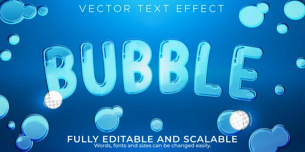 Bubble Water Text Effect Editable Transparent Text Style — Stock Vector