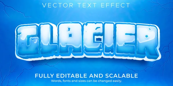 Glacier Editable Text Effect Ice Frozen Text Style — Stock Vector