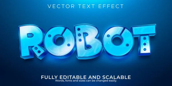 Robot Effet Texte Métallique Technologie Modifiable Brillance Style Texte — Image vectorielle
