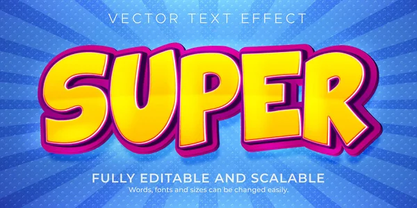 Cartoon Supertext Effekt Editierbarer Comic Und Lustiger Textstil — Stockvektor