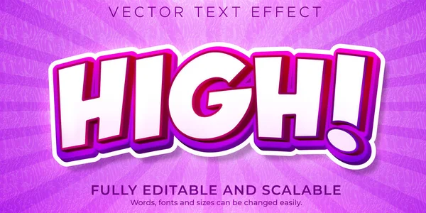 Cartoon High Text Effect Bewerkbare Strip Grappige Tekststijl — Stockvector