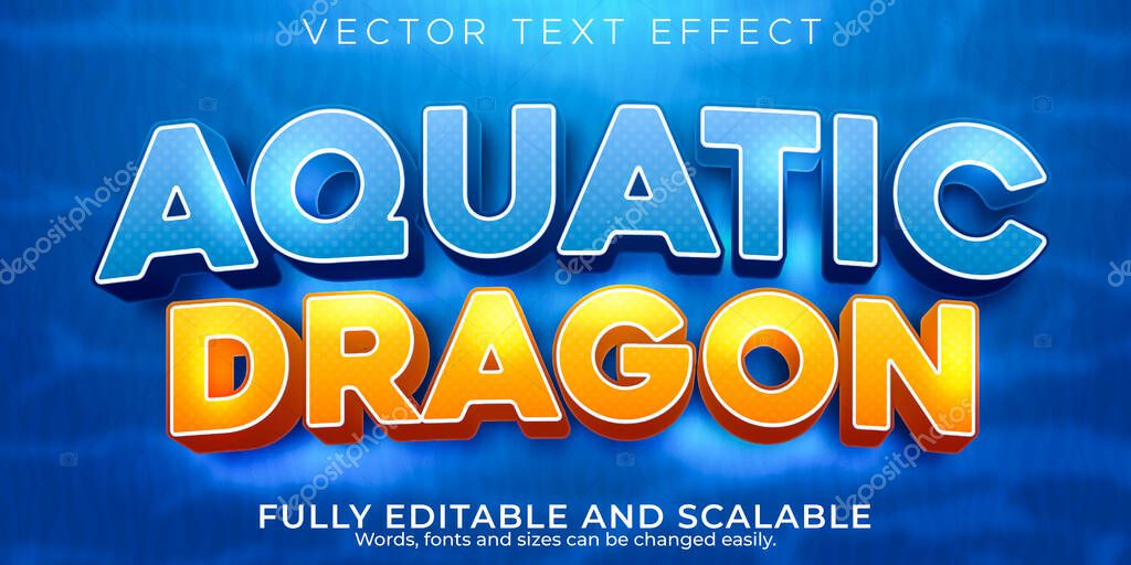 Aquatic text effect, editable beach and sun text style