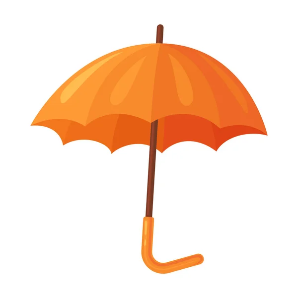 Paraguas Paraguas Vectorial Naranja Aislado Sobre Fondo Blanco — Vector de stock