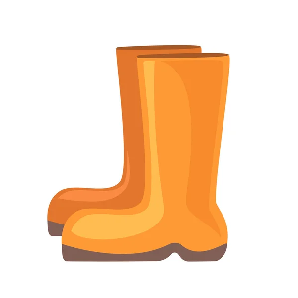 Gele Gumboots Rubber Laarzen Vectorillustratie — Stockvector