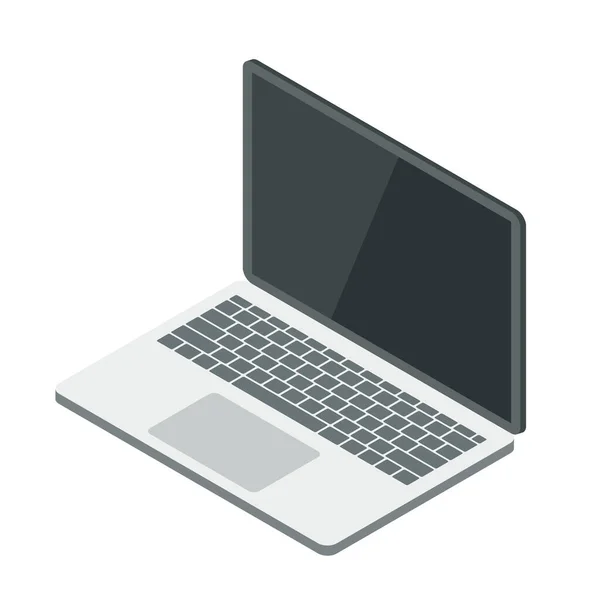 Изометрический Ноутбук Векторная Иллюстрация Белом Фоне — стоковый вектор