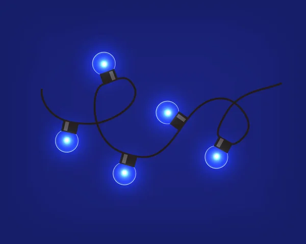 Lumières Noël Guirlande Ampoules Multicolore Vecteur Illustration — Image vectorielle