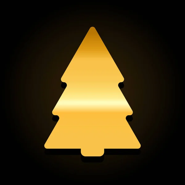 Golden Christmas Tree Vector Illustration — Stock Vector