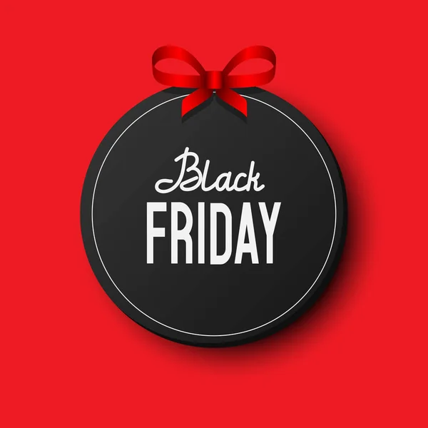 Black Friday Badge Bow Black Friday Sale Tag Vector Illustration — Stock Vector