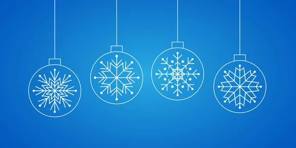 紙クリスマスオーナメント 雪の結晶と白いボールからフレーム 青い背景に隔離されたベクトル境界 — ストックベクタ
