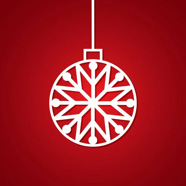 Ornamentos Papel Bola Natal Ano Novo Com Floco Neve Ilustração — Vetor de Stock