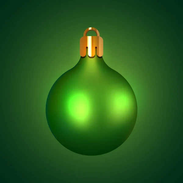 Boule Noël Boule Verte Noël Dorée Ornements Vectoriels Isolés Sur — Image vectorielle