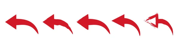 Seta Para Trás Conjunto Flechas Vermelhas Para Trás Setas Simples —  Vetores de Stock