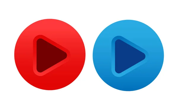 Δύο Κουμπιά Παιχνιδιού Μπλε Και Κόκκινα Κουμπιά Στρογγυλό Διάνυσμα Απομονωμένο — Διανυσματικό Αρχείο