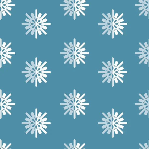 Snowflakes Seamless Pattern White Snowflakes Blue Background Vector Texture — Stock Vector