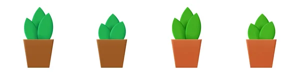 Planta Casa Una Olla Arcilla Plantas Blandas Aisladas Sobre Fondo — Vector de stock