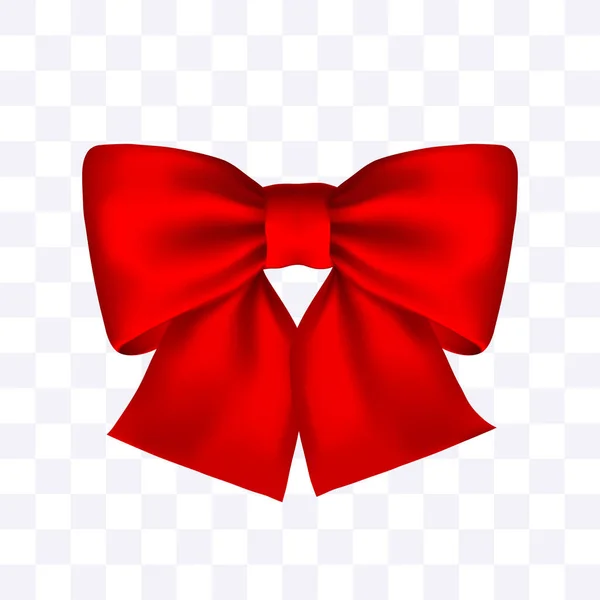 Red Bow Red Realistic Bow Vector Clipart Isolated White Background — Stock Vector