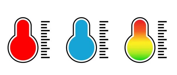 Termómetro Con Mercurio Rojo Azul Arcoíris Temperatura Verano Invierno Termómetro — Vector de stock