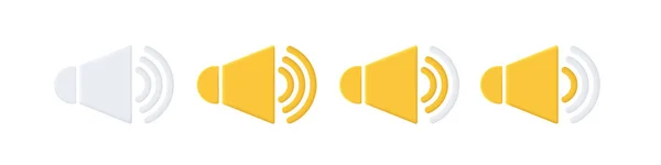 Ses Simgesi Oyuncak Mat Ses Simgeleri Beyaz Arkaplanda Vektör Ortamı — Stok Vektör