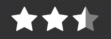 Beş yıldızlı. Ürün ve filmlerin derecesini belirtmek için vektör altın yıldızlar. Beyaz arkaplanda vektör ortamı izole edildi.