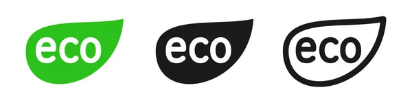 Eco Icon Set Green Black Eco Logos Vector Clipart Isolated — Stock Vector