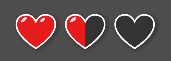 Trois Cœurs Bar Eléments Conception Pour Jeux Vidéo Clipart Vectorielle — Image vectorielle