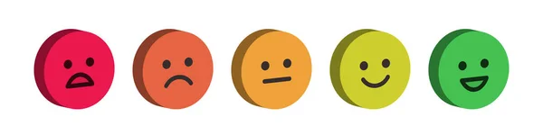 Isometric Emoticon Rating Scale Pain Scale Form Emoticons Red Green — 스톡 벡터