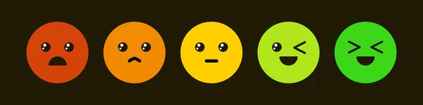 Cute Smiley Rating Scale Pain Scale Form Emoticons Vector Clipart — Stok Vektör