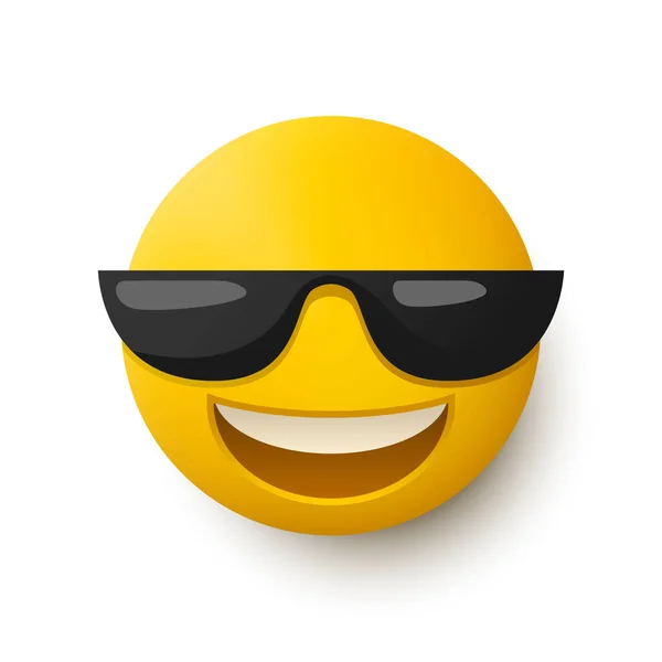Sorridente Sorridente Con Gli Occhiali Sole Sorrisi Gialli Ridenti Clipart — Vettoriale Stock