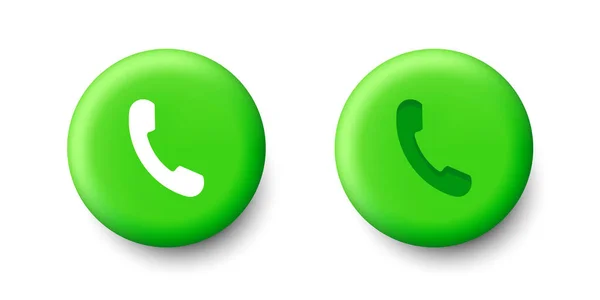 Telefone Receptor Telefone Branco Fundo Redondo Verde Clipart Vetorial Isolado —  Vetores de Stock