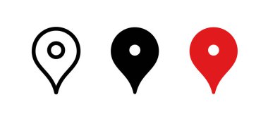 Harita simgeleri. Harita konum kodu. Haritadaki yön göstergesi. Beyaz arkaplanda vektör ortamı izole edildi.