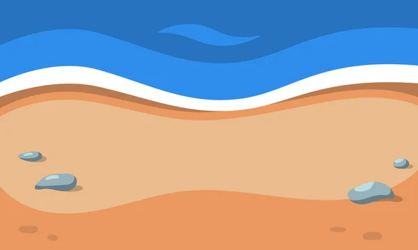 夏天的背景海滩和大海海浪和沙子 病媒卡通片组 — 图库矢量图片