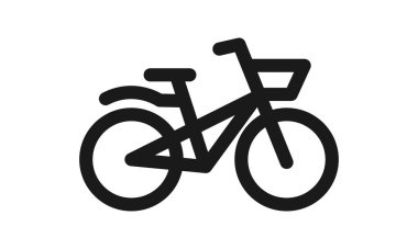Bisiklet mi? Vektör düz simge. Beyaz arkaplanda Clipart izole edildi.