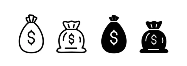 Сумка Деньгами Символ Доллара Сумке Векторный Клипарт Белом Фоне — стоковый вектор