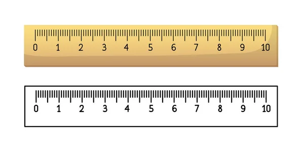 Yardstick Measuring Ruler Set Vector Clipart Isolated White Background — 스톡 벡터