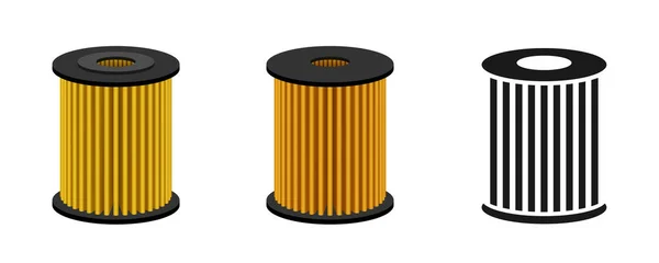 Oil Filter Vector Clipart Isolated White Background Set Realistic Oil — Archivo Imágenes Vectoriales