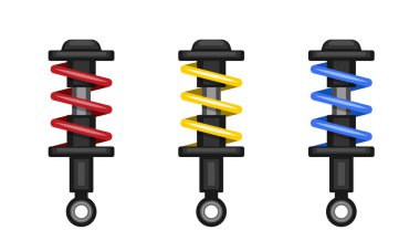 Strut. Shock absorber. Rear shock absorber. Vector clipart isolated on white background.