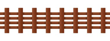 Ağıl çitleri. Kusursuz çitler. Beyaz arkaplanda vektör ortamı izole edildi.