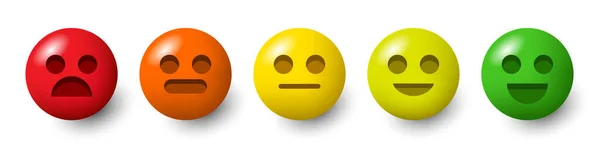 Rating Scale Pain Scale Form Emoticons Red Green Smiley Emoticons — Vettoriale Stock