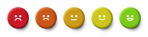 Rating Scale Pain Scale Form Emoticons Red Green Smiley Emoticons — Stock vektor