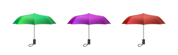 Realistic Umbrella Set Vector Umbrellas Vector Clipart Isolated White Background — Vector de stock